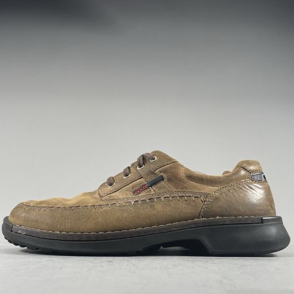 ECCO Fusion Men’s EU 47 US 13 Brown Leather Lace Up Casual Shoes Loafers EUC - Picture 1 of 9